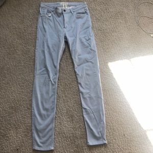 blue and white stripped jeans/pants